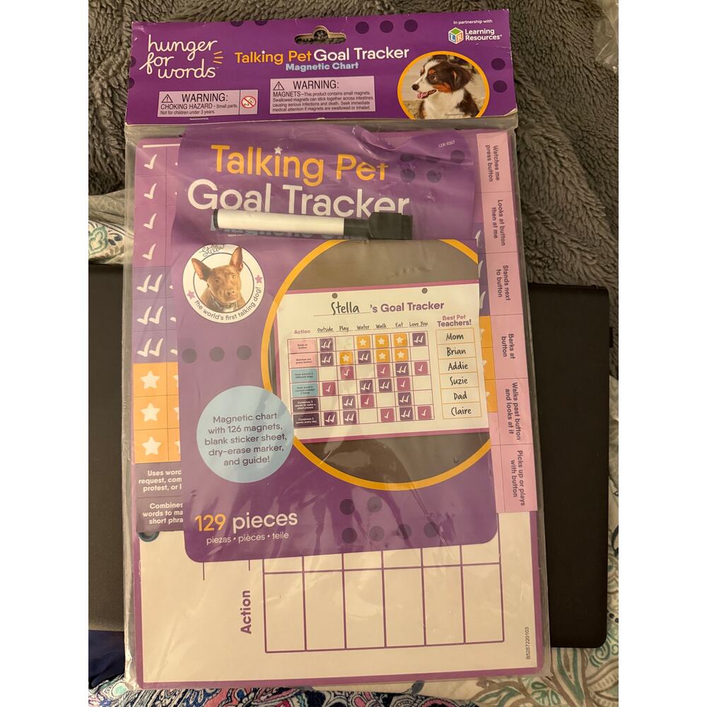 Talking pet, Goal Tracker, magnetic chart, Pet Training New